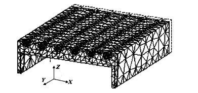 數(shù)控木工雕刻機(jī)工作臺系統(tǒng)的第一階振型（f=131.0Hz）